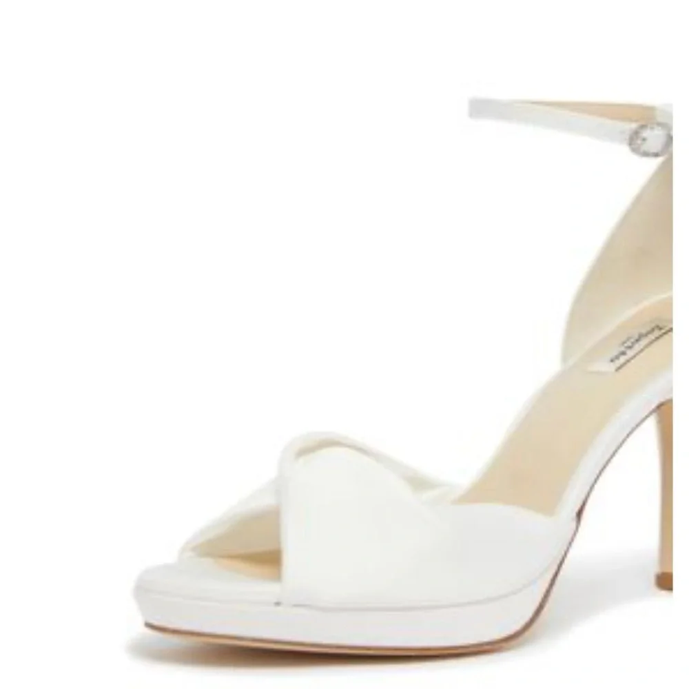 Repetto White Knotted Peep-Toe Ankle-Strap Heels